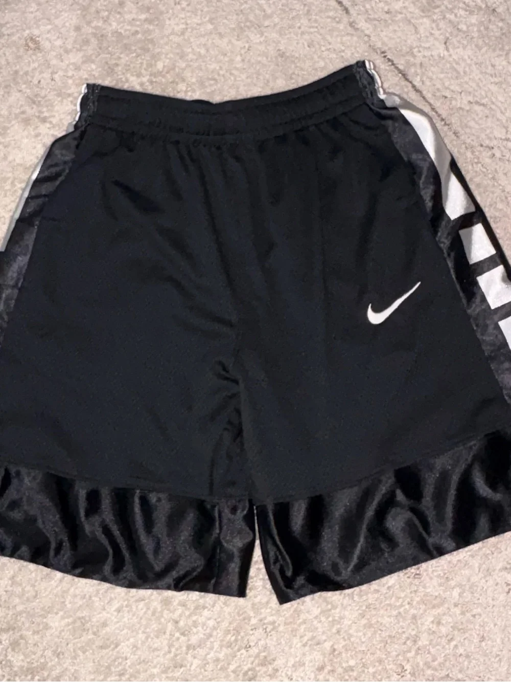 Nike Black Kids Athletic Shorts with White Swoosh